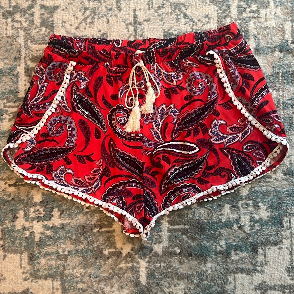 Paisley Pom Pom Shorts